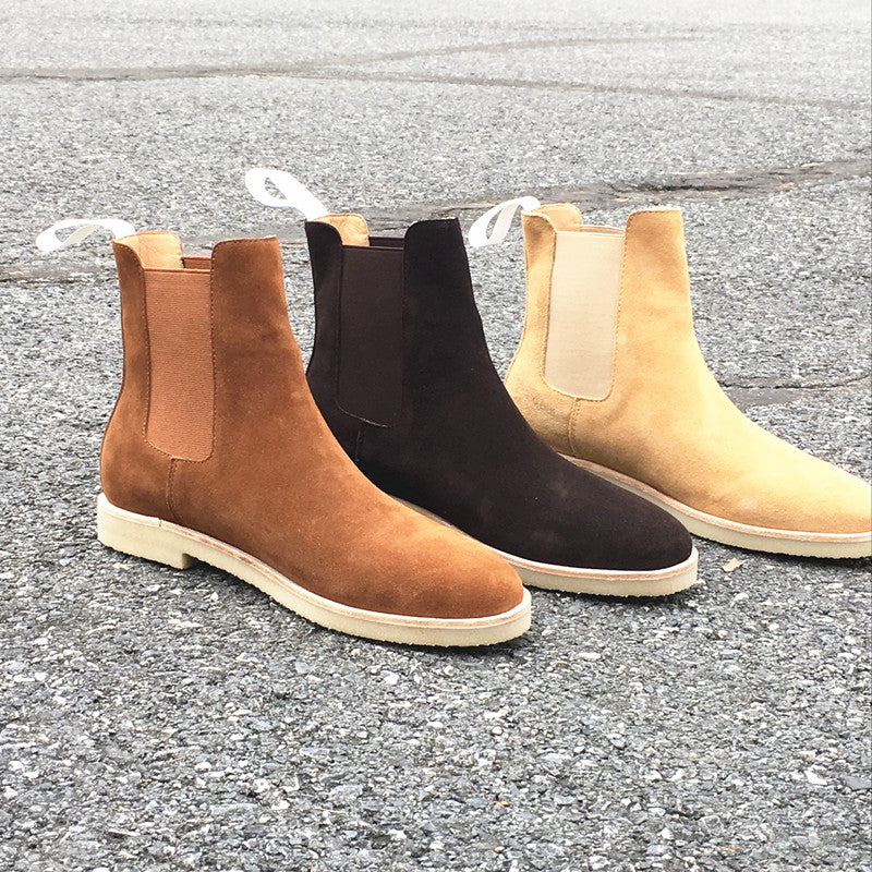 Luxury Cow Leather Pointed Toe Men's Boots