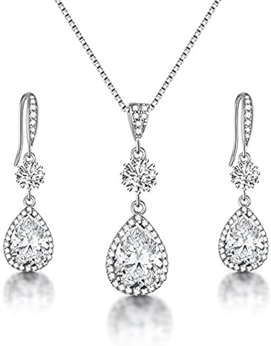 Luxury Teardrop Crystal Jewelry Set