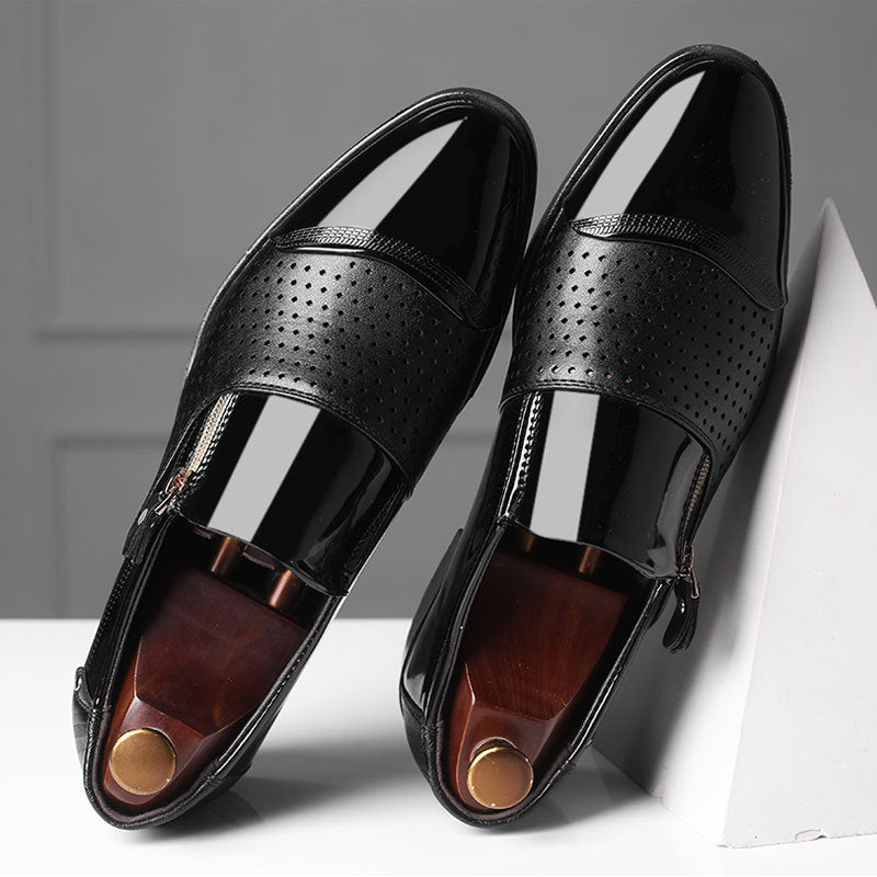 Men's Breathable Hollowed Out Leather Business Shoes