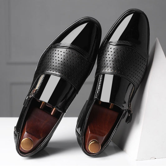Men's Breathable Hollowed Out Leather Business Shoes