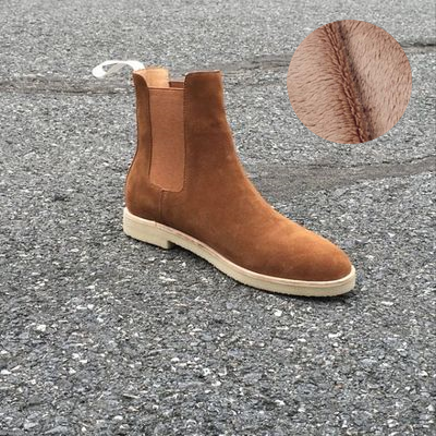 Luxury Cow Leather Pointed Toe Men's Boots